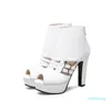 Women Sandals Fashion Super High Heel Elegant Lady Dress Shoes Platform Fish Mouth Woman Black White 2021