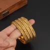 4pcs Dubai Gold Jewelry Bangles for Ethiopian Bangles Bracelets Jewelry Chinese Wedding Bridal Women Men Girks Bangles Gift Q0722