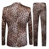Spring High Quality Leopard Print Wedding Suits Men's Casual Men's Dress Suits Business Suits Blazers Two Piece Set Coat+Pants 220310