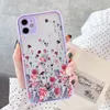 Casos de telefone pintados para iphone 13 12 11 Pro Max XR XS 8 Plus Flower Hard Shockproof