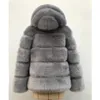 Zadorin 2021冬の厚い暖かいフェイクの毛皮のコート女性プラスサイズのフード付き長袖フェイクの毛皮のジャケットの高級冬の毛皮のコートBontjas Y0829