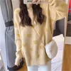 Весна осенний свободный свитер женщин вязаные пуловерные топы с длинным рукавом женские женские густые корейский ленивый OAF 210513