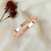 2021 Nowe Moda Bangles Dla Kobiet Rose Gold Phillips Śruby Rhinestone Bransoletka Proste Trendy Luksusowy Biżuteria Ślubna Prezent Q0719