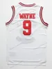 Schip Van ONS Wayne 9 Hillman College Theater Basketbal Jersey Alle Gestikte mannen Movie Jerseys Wit Rood Maat S-3XL Top Kwaliteit