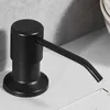 300ML Kitchen Sink Soap Dispenser Black ABS Detergent Liquid Soap Lotion Dispensers Stainless Steel Head HomeTools