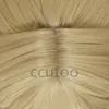 Perucas sintéticas Violet Evergarden Cosplay Blonde Bolos Trançados Calor Resistente ao Cabelo Peruca + Cap Red Ribbons