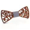 Bow Ties Fashion Wooden Bowtie Gentleman Handmade Color Pattern Tie Party Butterfly Unique For Man Donn22