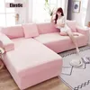 Elastische All-Inclusive-Sofabezüge für Wohnzimmer, Bezüge für Sofas, Chaiselongue, gebürstet, rosa Farbe, 1/2/3/4-Sitzer 211102