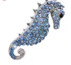 2021 nouveau gros cristal strass hippocampe broche bijoux cadeau mode Costume broche broche