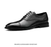 Italian Genuine Leather Black Dress Shoes Men Lace Up Mens Oxford Shoes Brogue Wedding Classic Business Men Formal Shoes