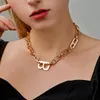 Chaînes Vintage chaîne épaisse lettre B collier ras du cou pour femmes bijoux Hip Hop clavicule breloques bijoux Colar Kolye