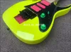 Anpassad butik Steve Vai Jem 7V 77 Yellow Electric Guitar Pink Pickups Monkey Grap Lion Claw Pyramid Inlay Floyd Rose Tremolo L9663240