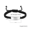 Brazalete de cremación para cenizas, pulseras ajustables de cuerda negra trenzada hecha a mano, urna conmemorativa de acero inoxidable, recuerdo de joyería