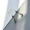 Boucles d'oreilles pendantes de Style National, bijoux à la mode, perles turquoise faites à la main, S2066