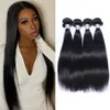 Peruvian Human Hair Extension Straight 3/4 Bundles Unprocessed Virgin Weaves Weft Natural Color 8-26 inches