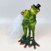 ノースウェイン樹脂レンギーカエル置物現代の創造的な結婚式の動物像インテリアのホームデスクトップの装飾アクセサリー211108
