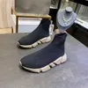 Velocidades 2.0 Sapatos Casuais Plataforma Sneaker Homens Mulheres Designer Tripler Paris Meias Botas Preto Branco Luz Sliver Marrom Rubi Graffiti