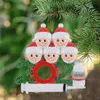 Ny 2021 Juldekoration Party Favor Quarantine Ornaments Resin Santa Claus med mask dekorera Xmas träd hängande hängen