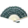 Party Supplies Folding Wood Lace Fan Handgjorda Bomullar Bambu Handhållna Fans Cosplay Dancing Foldbara -Fans Bröllop Festlig present T9i001473