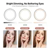 10" Dual Ring Light, Dimmable LED Selfie Ringlight Tripod Stand & Three Phone Holders, 3 Lights Modes Makeup Lighting with Remote for Live Stream