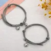 2 unids/set aleación pareja atracción magnética bola pulseras creativas corazón encanto pulsera amistad cuerda hombres y mujeres amante joyería regalo