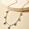 Tocona Della Boemia Lucido Blu Strass Catena Della Collana Del Choker per Le Donne 2020 Alla Moda Accessori di Gioielli Regolabili Collare 15228 G1206