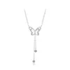 Chokers Elegance Delicate Jewelry Butterfly Pendant Necklace Pretty Design Zircon Chain for Women Gift Eesthetic