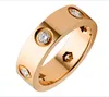 Rose Gold Love Rings for Women Men lovar Själv Högkvalitativ design Charm Silverring Rostfritt stål Mens Luxury Designer Jewelle4537293