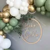 132pcsBaby Shower Balloon Garland Arch Kit 12Ft RETRO Palloncini in lattice oro bianco verde Confezione per decorazioni per feste di compleanno Supplie 210626