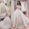 Vintage Ball Gown Wedding Dresses Lace Applique Off The Shoulder Short Sleeves Sweep Train Custom Made Bridal Gowns Vestido De Novia