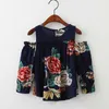 Spring Summer Girl Shirt Flower Printed Long-Sleeved Tops Kids Clothes For Girls Children's Clothing 210528