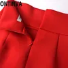 2ピースセットファッション女性春と秋の赤いドレス弓ベルトカジュアル長袖Oネックローブヴェストデマザードレス210527