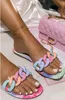 Trend Street Style Dames Slippers Ketting Mode Sexy Flat Slides Rubberen Sole Antislip Outdoor Beach Sandalen Schoenen Dames 2021