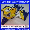 Kit de corpo azul amarelo para HONDA CBR600FS CBR600CC CBR600F2 1991 1992 1993 Bodywork 34No.78 CBR600 F2 91-94 CBR 600F2 600 FS CC 600cc 600FS 91 92 93 94 Feeding
