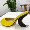 2021 women Ladies stain Genuine real leather sandals Corns rams horn high heels summerFlip-flops slipper slip-on wedding dress Gladiator sexy shoes size 34-43