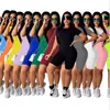 Summer Femmes Tracksuit Deux morceaux Set Designer 2021 Casual Tenue à manches courtes Couleur Solide Couleur Fashion T-shirt Loose T-shirt Jobging Cuisson gratuit DHL