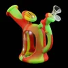 Pipe à eau en verre Bong Dab coque en silicone plate-forme pétrolière shisha narguilé arrosoir narguilés hauteur 6.2"