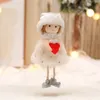 Juldekorationer Handgjorda hantverk Plysch Angel Girl Doll Pendant Tree Hängande Ornament Xmas Presentleksaker