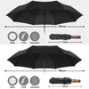 Classique anglais style hommes automatique fort vent résistant 3 pliant parapluie pluie femmes affaires mâle qualité Parasol 210320