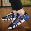 Graffiti chaussures pour hommes hiver décontracté toile sport impression étudiants course Tennis hommes