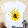 T-shirt das mulheres Mulheres de manga curta Carta de abelha doce t - shirts Roupas dos desenhos animados Primavera Verão Feminino Tee Ladies Tshirt Gráfico