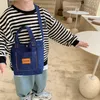 Children casual handbag 2021 autumn winter simple baby boys girls letter crossbody one shoulder bag kids messenger bags F784