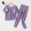 Thermal Underwear for Boys Girls Winter Warm Suit Cation Constant Temperature Children Thermo Set Soft Kids Pajamas 211105