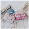 Mini borsette per bambini 2021 Cute Girls Princess Bow Crossbody Bag Kawaii Little Girl Party Pearl Hand Bags Tote Kid Wallet