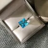 Cut 4CT Topaz Diamond Ring 100% Real 925 Sterling Silver Engagement Wedding Band Rings for Women Party Promise Jewelr