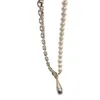 Hängsmycke Halsband Fashion White Gold Glossy Water Drop Pearl Necklace Feminine European och American Retro Smycken