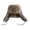 Uomini di inverno Cappello di Pelliccia Caldo Berretto Antivento Lei Feng Orecchio Trooper Cap Cappelli Finto Bomber Caps Pelliccia Anti Sci Freddo Trapper Flap