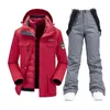 Ski Pak Mannen Winter Warm Waterdicht Outdoor Sports Sneeuwjassen en Broek Apparatuur Snowboard Down Jacket Merk 220106