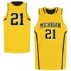 SJ NCAAカレッジミシガンウルヴァリンバスケットボールジャージー24ベアード3 Zavier Simpson 32 Luke Wilson 44 Jaron Faulds Custom Stitched