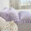 Purple Plaid 100% Cotton Pillow Case Single Piece Room Decoration Original Design Bedding Home For Decor Garden Cushion Cover